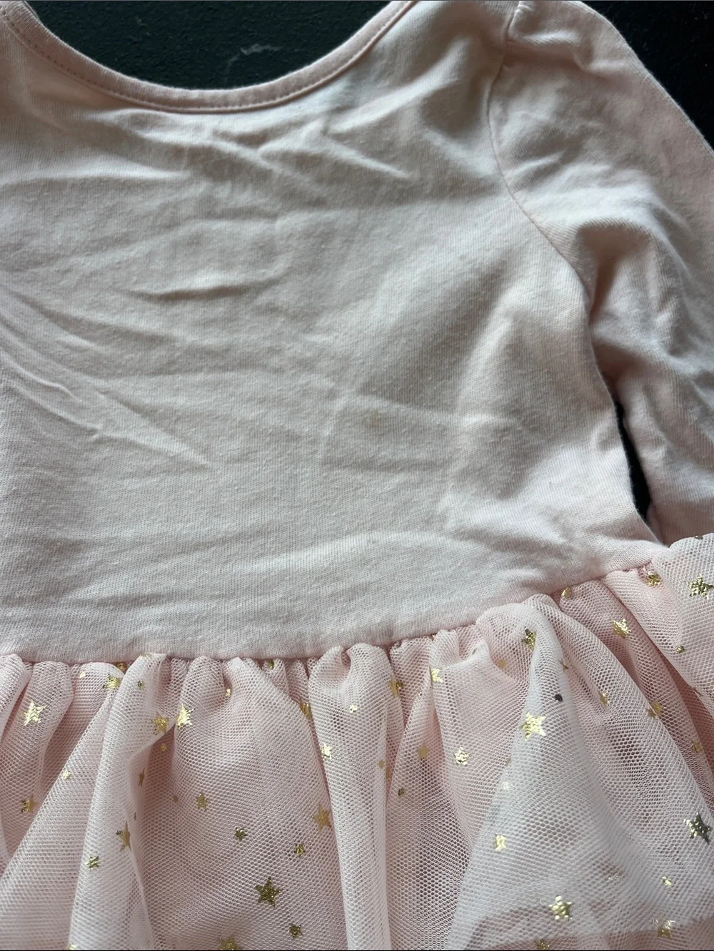 Cat & Jack Pink Long-Sleeve Tulle Star Tiered Dress